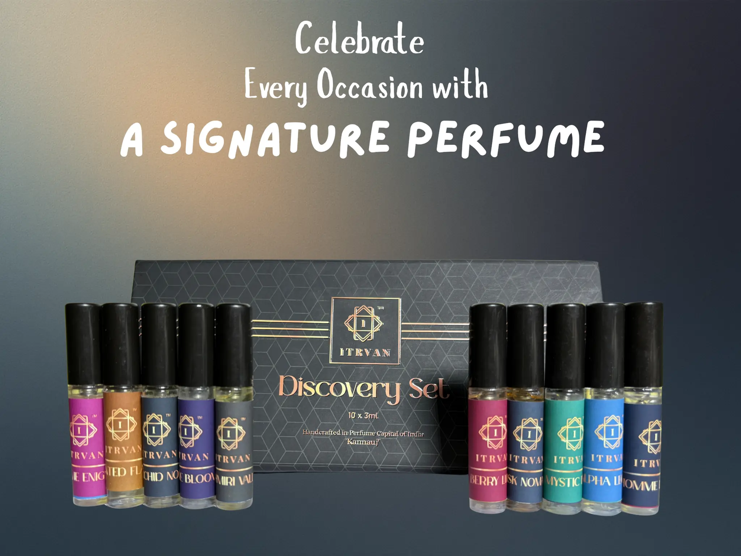Perfume Discovery Set - Pack Of 10 (3ml each) Perfume Spray Itrvan Perfumes